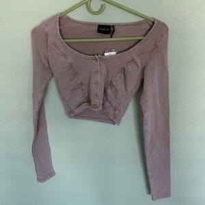 Urban outfitters buttoned crop top